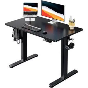 Electric Standing Desk, Whole Piece Desktop, Adjustable Height Computer Desk, 4 Height Memory Settings, Sit Stand Up Desk for Home Office, 40" x 24", Black Electric Standing Desk, Whole Piece Desktop, Adjustable Height Computer Desk, 4 Height Memory Settings, Sit Stand Up Desk for Home Office, 40" x 24", Black
