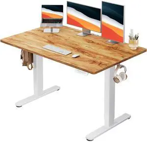 Electric Standing Desk, Whole Piece Desktop, Adjustable Height Computer Desk, 4 Height Memory Settings, Sit Stand Up Desk for Home Office, 48" x 30", Light Vintage Electric Standing Desk, Whole Piece Desktop, Adjustable Height Computer Desk, 4 Height Memory Settings, Sit Stand Up Desk for Home Office, 48" x 30", Light Vintage