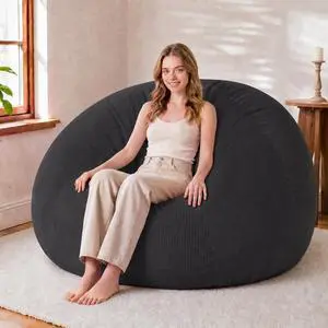 5FT Bean Bag Chair Teardrop Bean Bag Chairs for Adults beanbag with Memory Foam Filled with Dual-Tone Unique Combination Corduroy & Luxury Distressed Velvet Washable Cover,Velvet Black 5FT Bean Bag Chair Teardrop Bean Bag Chairs for Adults beanbag with Memory Foam Filled with Dual-Tone Unique Combination Corduroy & Luxury Distressed Velvet Washable Cover,Velvet Black