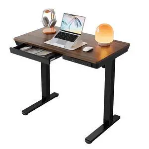 Electric Standing Desk with Drawers, 35 X 20 Inch Electric Adjustable Height Desk, Quick Install One-Piece Tabletop with USB Charging Ports, Sit to Stand Up Desk for Home Office, Black Walnut Electric Standing Desk with Drawers, 35 X 20 Inch Electric Adjustable Height Desk, Quick Install One-Piece Tabletop with USB Charging Ports, Sit to Stand Up Desk for Home Office, Black Walnut