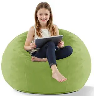 2FT Bean Bag Chair, 2' Beanbags Small Bean Bag Chairs with Filling, Teardrop Bean Bag Chair Luxurious Velvet Ultra Soft Fur with Removable Cover (Lime) 2FT Bean Bag Chair, 2' Beanbags Small Bean Bag Chairs with Filling, Teardrop Bean Bag Chair Luxurious Velvet Ultra Soft Fur with Removable Cover (Lime)