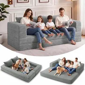 Futon Sofa Bed,3-in-1 Convertible Sofa Bed with Pillow,Folding Sofa Bed with Removable Cover,Sleeper Sofa Bed Couch,Boneless Couches for Living Room, Bedroom,King,Light Grey Futon Sofa Bed,3-in-1 Convertible Sofa Bed with Pillow,Folding Sofa Bed with Removable Cover,Sleeper Sofa Bed Couch,Boneless Couches for Living Room, Bedroom,King,Light Grey
