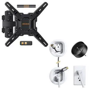 Full Motion TV Mount for Most 2660 inch Flat or Curved TVs up to 82 lbs with in-Wall Cable Management Kit Full Motion TV Mount for Most 2660 inch Flat or Curved TVs up to 82 lbs with in-Wall Cable Management Kit