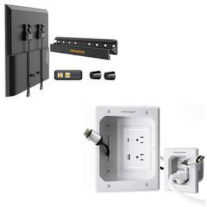 Studless TV Wall Mount for Most 24-55 Inch, Cord Hider for Wall Mount TV with AC Outlets Studless TV Wall Mount for Most 24-55 Inch, Cord Hider for Wall Mount TV with AC Outlets