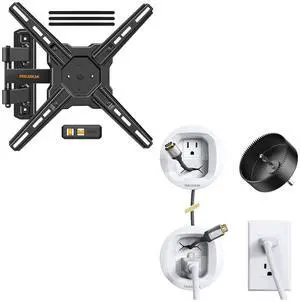 Full Motion TV Wall Mount for Most 2650 Inch TVs, Cord Hider for Wall Mounted TV and Speakers Full Motion TV Wall Mount for Most 2650 Inch TVs, Cord Hider for Wall Mounted TV and Speakers