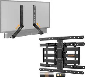 Soundbar Mount with Adjustable Height and Ultra Slim TV Wall Mount 1.1" Low Profile Soundbar Mount with Adjustable Height and Ultra Slim TV Wall Mount 1.1" Low Profile