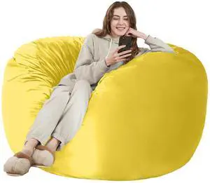 Bean Bag Chair: Giant 4' Memory Foam Furniture Bean Bag Chairs for Adults with Microfiber Cover 4FtLemon Bean Bag Chair: Giant 4' Memory Foam Furniture Bean Bag Chairs for Adults with Microfiber Cover 4FtLemon