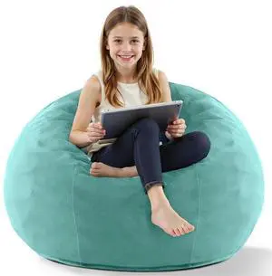 2FT Bean Bag Chair, 2' Beanbags Small Bean Bag Chairs with Filling, Teardrop Bean Bag Chair Luxurious Velvet Ultra Soft Fur with Removable Cover (Aqua Ombre) 2FT Bean Bag Chair, 2' Beanbags Small Bean Bag Chairs with Filling, Teardrop Bean Bag Chair Luxurious Velvet Ultra Soft Fur with Removable Cover (Aqua Ombre)