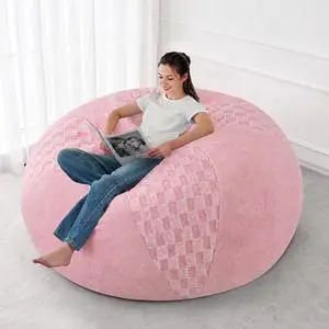 6FT Bean Bag Chair Teardrop Beanbag Chair with Memory Foam Filled Soft Checkboard Leaf alongside Plush Bean Bag Sofa with Removable Cover for Living Room,Bedroom-Checkboard Pink 6FT Bean Bag Chair Teardrop Beanbag Chair with Memory Foam Filled Soft Checkboard Leaf alongside Plush Bean Bag Sofa with Removable Cover for Living Room,Bedroom-Checkboard Pink