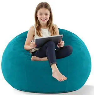 2FT Bean Bag Chair, 2' Beanbags Small Bean Bag Chairs with Filling, Teardrop Bean Bag Chair Luxurious Velvet Ultra Soft Fur with Removable Cover (Dark Green) 2FT Bean Bag Chair, 2' Beanbags Small Bean Bag Chairs with Filling, Teardrop Bean Bag Chair Luxurious Velvet Ultra Soft Fur with Removable Cover (Dark Green)