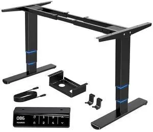 Height Adjustable Electric Standing Desk Frame, 3 Stage Leg Dual Motors Sit Stand Desk Frame with Memory Controller for Home Office, for Max 75 x 35 Desktop, Frame Only, Black Height Adjustable Electric Standing Desk Frame, 3 Stage Leg Dual Motors Sit Stand Desk Frame with Memory Controller for Home Office, for Max 75 x 35 Desktop, Frame Only, Black
