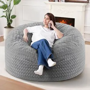 4FT Bean Bag Chair,Giant Bean Bag Chairs for Adults,Big Bean Bags with Memory Foam Filled, Large Beanbag Chairs with Chevron Plush Cover-Grey 4FT Bean Bag Chair,Giant Bean Bag Chairs for Adults,Big Bean Bags with Memory Foam Filled, Large Beanbag Chairs with Chevron Plush Cover-Grey