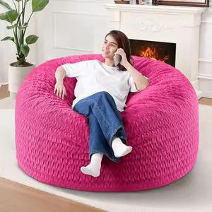 3FT Bean Bag Chair,Giant Bean Bag Chairs for Adults,Big Bean Bags with Memory Foam Filled, Large Beanbag Chairs with Chevron Plush Cover-Pink 3FT Bean Bag Chair,Giant Bean Bag Chairs for Adults,Big Bean Bags with Memory Foam Filled, Large Beanbag Chairs with Chevron Plush Cover-Pink