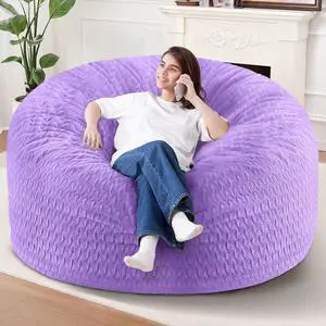 6FT Bean Bag Chair,Giant Bean Bag Chairs for Adults,Big Bean Bags with Memory Foam Filled, Large Beanbag Chairs with Chevron Plush Cover-Purple 6FT Bean Bag Chair,Giant Bean Bag Chairs for Adults,Big Bean Bags with Memory Foam Filled, Large Beanbag Chairs with Chevron Plush Cover-Purple