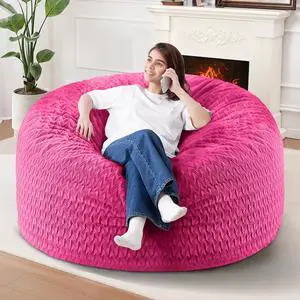 4FT Bean Bag Chair,Giant Bean Bag Chairs for Adults,Big Bean Bags with Memory Foam Filled, Large Beanbag Chairs with Chevron Plush Cover-Pink 4FT Bean Bag Chair,Giant Bean Bag Chairs for Adults,Big Bean Bags with Memory Foam Filled, Large Beanbag Chairs with Chevron Plush Cover-Pink