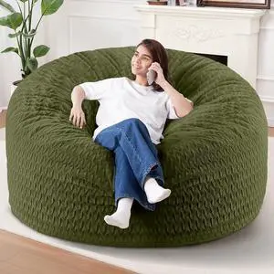 6FT Bean Bag Chair,Giant Bean Bag Chairs for Adults,Big Bean Bags with Memory Foam Filled, Large Beanbag Chairs with Chevron Plush Cover-Green 6FT Bean Bag Chair,Giant Bean Bag Chairs for Adults,Big Bean Bags with Memory Foam Filled, Large Beanbag Chairs with Chevron Plush Cover-Green
