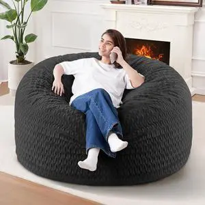3FT Bean Bag Chair,Giant Bean Bag Chairs for Adults,Big Bean Bags with Memory Foam Filled, Large Beanbag Chairs with Chevron Plush Cover-Black 3FT Bean Bag Chair,Giant Bean Bag Chairs for Adults,Big Bean Bags with Memory Foam Filled, Large Beanbag Chairs with Chevron Plush Cover-Black