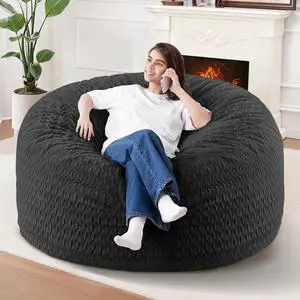 4FT Bean Bag Chair,Giant Bean Bag Chairs for Adults,Big Bean Bags with Memory Foam Filled, Large Beanbag Chairs with Chevron Plush Cover-Black 4FT Bean Bag Chair,Giant Bean Bag Chairs for Adults,Big Bean Bags with Memory Foam Filled, Large Beanbag Chairs with Chevron Plush Cover-Black