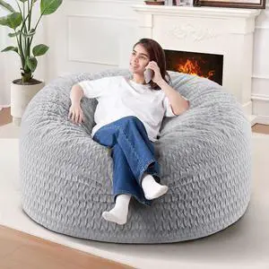 3FT Bean Bag Chair,Giant Bean Bag Chairs for Adults,Big Bean Bags with Memory Foam Filled, Large Beanbag Chairs with Chevron Plush Cover-Light Grey 3FT Bean Bag Chair,Giant Bean Bag Chairs for Adults,Big Bean Bags with Memory Foam Filled, Large Beanbag Chairs with Chevron Plush Cover-Light Grey