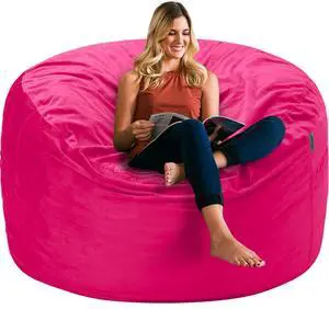 Bean Bag Chair 3Ft Luxurious Velvet Ultra Soft Fur with High Rebound Memory Foam Bean Bag Chairs for Adults Plush Lazy Sofa with Fluffy Removable Sponge 3' (Hot Pink) Bean Bag Chair 3Ft Luxurious Velvet Ultra Soft Fur with High Rebound Memory Foam Bean Bag Chairs for Adults Plush Lazy Sofa with Fluffy Removable Sponge 3' (Hot Pink)