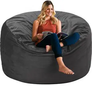 Bean Bag Chair 3Ft Luxurious Velvet Ultra Soft Fur with High Rebound Memory Foam Bean Bag Chairs for Adults Plush Lazy Sofa with Fluffy Sponge 3' (Grey) Bean Bag Chair 3Ft Luxurious Velvet Ultra Soft Fur with High Rebound Memory Foam Bean Bag Chairs for Adults Plush Lazy Sofa with Fluffy Sponge 3' (Grey)