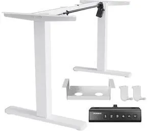 Electric Standing Desk Legs for 43"-75" L & 24"-31" W Desktop, White | Brushless Motor,220lbs Heavy Duty,28.3"-46.5" Height Range,4 Memory Presets,Cable Management, Stable Steel Frame Electric Standing Desk Legs for 43"-75" L & 24"-31" W Desktop, White | Brushless Motor,220lbs Heavy Duty,28.3"-46.5" Height Range,4 Memory Presets,Cable Management, Stable Steel Frame