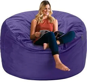 Bean Bag Chair 3Ft Luxurious Velvet Ultra Soft Fur with High Rebound Memory Foam Bean Bag Chairs for Adults Plush Lazy Sofa with Fluffy Sponge 3' (Purple) Bean Bag Chair 3Ft Luxurious Velvet Ultra Soft Fur with High Rebound Memory Foam Bean Bag Chairs for Adults Plush Lazy Sofa with Fluffy Sponge 3' (Purple)