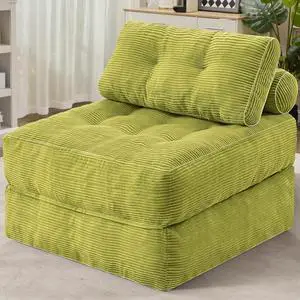 Folding Sofa Bed, Convertible Sleeper Chair Bed w/Dual-Pillow & Handle, Foldable Floor Sofa Lounge w/Back Support for Living Room, Bedroom, Apartment, Office, Single, Dark Green Folding Sofa Bed, Convertible Sleeper Chair Bed w/Dual-Pillow & Handle, Foldable Floor Sofa Lounge w/Back Support for Living Room, Bedroom, Apartment, Office, Single, Dark Green