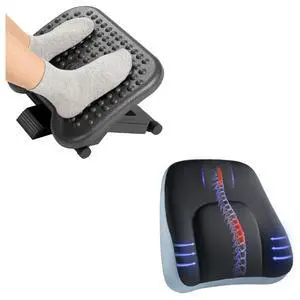 Adjustable Desk Footrest, Lumbar Support Pillow for Office Chair Adjustable Desk Footrest, Lumbar Support Pillow for Office Chair