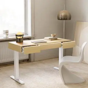48 Inch Standing Desk with Drawers, Electric Adjustable Height Stand Up Desk with Storage, Whole-Piece Board Computer Workstation for Home Office, Light Walnut 48 Inch Standing Desk with Drawers, Electric Adjustable Height Stand Up Desk with Storage, Whole-Piece Board Computer Workstation for Home Office, Light Walnut