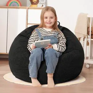 2FT Bean Bag Chair,Giant Bean Bag Chairs for Teens Adults,Big Bean Bags with Memory Foam Filled, Large Beanbag Chairs with Soft Corduroy Cover-Black 2FT Bean Bag Chair,Giant Bean Bag Chairs for Teens Adults,Big Bean Bags with Memory Foam Filled, Large Beanbag Chairs with Soft Corduroy Cover-Black