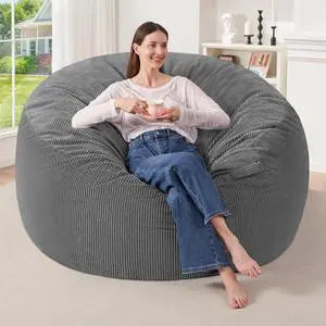 4FT Bean Bag Chair,Giant Bean Bag Chairs for Adults,Big Bean Bags with Memory Foam Filled, Large Beanbag Chairs with Soft Corduroy Cover-Grey 4FT Bean Bag Chair,Giant Bean Bag Chairs for Adults,Big Bean Bags with Memory Foam Filled, Large Beanbag Chairs with Soft Corduroy Cover-Grey