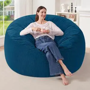 4FT Bean Bag Chair,Giant Bean Bag Chairs for Adults,Big Bean Bags with Memory Foam Filled, Large Beanbag Chairs with Soft Corduroy Cover-Dark Blue 4FT Bean Bag Chair,Giant Bean Bag Chairs for Adults,Big Bean Bags with Memory Foam Filled, Large Beanbag Chairs with Soft Corduroy Cover-Dark Blue