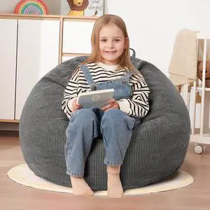 2FT Bean Bag Chair,Giant Bean Bag Chairs for Teens Adults,Big Bean Bags with Memory Foam Filled, Large Beanbag Chairs with Soft Corduroy Cover-Grey 2FT Bean Bag Chair,Giant Bean Bag Chairs for Teens Adults,Big Bean Bags with Memory Foam Filled, Large Beanbag Chairs with Soft Corduroy Cover-Grey