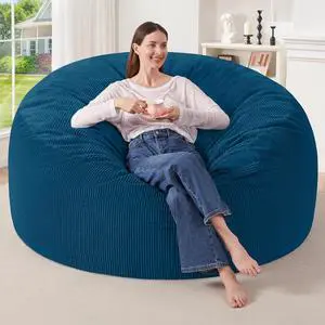 5FT Bean Bag Chair,Giant Bean Bag Chairs for Adults,Big Bean Bags with Memory Foam Filled, Large Beanbag Chairs with Soft Corduroy Cover-Dark Blue 5FT Bean Bag Chair,Giant Bean Bag Chairs for Adults,Big Bean Bags with Memory Foam Filled, Large Beanbag Chairs with Soft Corduroy Cover-Dark Blue