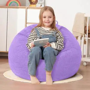 2FT Bean Bag Chair,Giant Bean Bag Chairs for Teens Adults,Big Bean Bags with Memory Foam Filled, Large Beanbag Chairs with Soft Corduroy Cover-Purple 2FT Bean Bag Chair,Giant Bean Bag Chairs for Teens Adults,Big Bean Bags with Memory Foam Filled, Large Beanbag Chairs with Soft Corduroy Cover-Purple