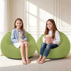 2Pcs of 2FT Bean Bag Chair,Giant Bean Bag Chairs for Teens Adults,Big Bean Bags with Memory Foam Filled, Large Beanbag Chairs with Soft Corduroy Cover-Green 2Pcs of 2FT Bean Bag Chair,Giant Bean Bag Chairs for Teens Adults,Big Bean Bags with Memory Foam Filled, Large Beanbag Chairs with Soft Corduroy Cover-Green