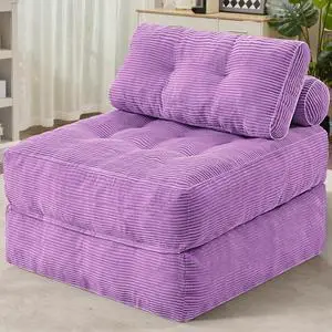 Folding Sofa Bed, Convertible Sleeper Chair Bed w/Dual-Pillow & Handle, Foldable Floor Sofa Lounge w/Back Support for Living Room, Bedroom, Apartment, Office, Single, Light Purple Folding Sofa Bed, Convertible Sleeper Chair Bed w/Dual-Pillow & Handle, Foldable Floor Sofa Lounge w/Back Support for Living Room, Bedroom, Apartment, Office, Single, Light Purple