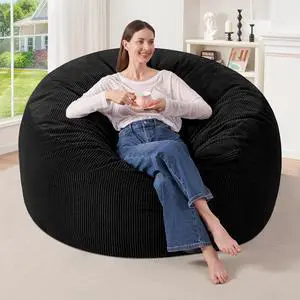 3FT Bean Bag Chair,Giant Bean Bag Chairs for Adults,Big Bean Bags with Memory Foam Filled, Large Beanbag Chairs with Soft Corduroy Cover-Black 3FT Bean Bag Chair,Giant Bean Bag Chairs for Adults,Big Bean Bags with Memory Foam Filled, Large Beanbag Chairs with Soft Corduroy Cover-Black