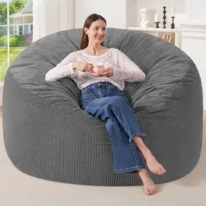 6FT Bean Bag Chair,Giant Bean Bag Chairs for Adults,Big Bean Bags with Memory Foam Filled, Large Beanbag Chairs with Soft Corduroy Cover 6FT Bean Bag Chair,Giant Bean Bag Chairs for Adults,Big Bean Bags with Memory Foam Filled, Large Beanbag Chairs with Soft Corduroy Cover