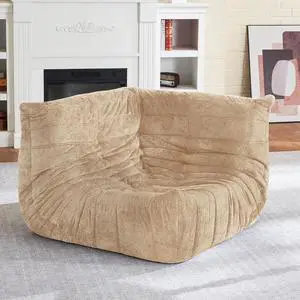 Bean Bag Chair, Memory Foam Bean Bag Chairs for Adults, Fireside Corner Chair Lazy Floor Corner Sofa for Living Room, Bedroom, Dorm, Office (Khaki) Bean Bag Chair, Memory Foam Bean Bag Chairs for Adults, Fireside Corner Chair Lazy Floor Corner Sofa for Living Room, Bedroom, Dorm, Office (Khaki)