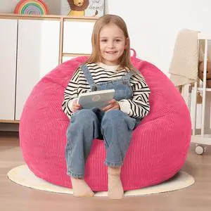 2FT Bean Bag Chair,Giant Bean Bag Chairs for Teens Adults,Big Bean Bags with Memory Foam Filled, Large Beanbag Chairs with Soft Corduroy Cover-Pink 2FT Bean Bag Chair,Giant Bean Bag Chairs for Teens Adults,Big Bean Bags with Memory Foam Filled, Large Beanbag Chairs with Soft Corduroy Cover-Pink