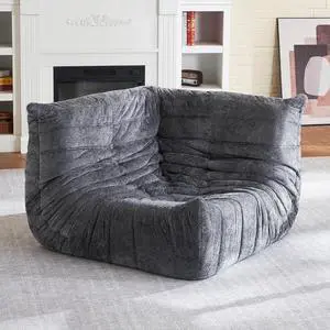Bean Bag Chair, Memory Foam Bean Bag Chairs for Adults, Fireside Corner Chair Lazy Floor Corner Sofa for Living Room, Bedroom, Dorm, Office (Grey) Bean Bag Chair, Memory Foam Bean Bag Chairs for Adults, Fireside Corner Chair Lazy Floor Corner Sofa for Living Room, Bedroom, Dorm, Office (Grey)