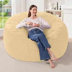 4FT Bean Bag Chair,Giant Bean Bag Chairs for Adults,Big Bean Bags with Memory Foam Filled, Large Beanbag Chairs with Soft Corduroy Cover-Khaki 4FT Bean Bag Chair,Giant Bean Bag Chairs for Adults,Big Bean Bags with Memory Foam Filled, Large Beanbag Chairs with Soft Corduroy Cover-Khaki