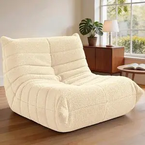 Bean Bag Chairs Fireside Lazy Floor Sofa, Soft Teddy Fleece Bean Bag Sofa with High-Resilience Foam FillingBeanbag for Living Room, Bedroom, Office (Khaki Teddy) Bean Bag Chairs Fireside Lazy Floor Sofa, Soft Teddy Fleece Bean Bag Sofa with High-Resilience Foam FillingBeanbag for Living Room, Bedroom, Office (Khaki Teddy)