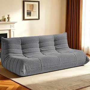 Bean Bag Chairs Fireside Lazy Floor Sofa, Soft Teddy Fleece 3 Seater Sofa with High-Resilience Foam FillingBeanbag for Living Room, Bedroom, Office (Light Gray Teddy) Bean Bag Chairs Fireside Lazy Floor Sofa, Soft Teddy Fleece 3 Seater Sofa with High-Resilience Foam FillingBeanbag for Living Room, Bedroom, Office (Light Gray Teddy)