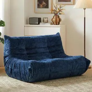 Bean Bag Chair, Giant Bean Bag Chairs for Adults, Loveseat Fireside Chair, 2 Seater Lazy Bean Bag Sofa Memory Foam Couch for Living Room, Bedroom, Office (Navy Blue) Bean Bag Chair, Giant Bean Bag Chairs for Adults, Loveseat Fireside Chair, 2 Seater Lazy Bean Bag Sofa Memory Foam Couch for Living Room, Bedroom, Office (Navy Blue)