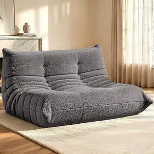 Bean Bag Chairs Fireside Lazy Floor Sofa, Soft Teddy Fleece 2 Seater Sofa with High-Resilience Foam FillingBeanbag for Living Room, Bedroom, Office (Dark Grey Teddy) Bean Bag Chairs Fireside Lazy Floor Sofa, Soft Teddy Fleece 2 Seater Sofa with High-Resilience Foam FillingBeanbag for Living Room, Bedroom, Office (Dark Grey Teddy)