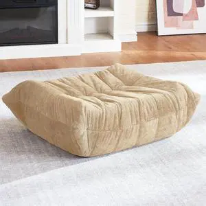 Bean Bag Ottoman,Foot Rest,Fireside Chair Memory Foam Lazy Bean Bag Sofa for Living Room,Bedroom,Dorm,Office (Ottoman-Khaki) Bean Bag Ottoman,Foot Rest,Fireside Chair Memory Foam Lazy Bean Bag Sofa for Living Room,Bedroom,Dorm,Office (Ottoman-Khaki)