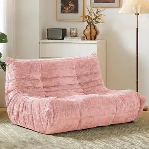 Bean Bag Chair, Giant Bean Bag Chairs for Adults, Loveseat Fireside Chair, 2 Seater Lazy Bean Bag Sofa Memory Foam Couch for Living Room, Bedroom, Office (Pink) Bean Bag Chair, Giant Bean Bag Chairs for Adults, Loveseat Fireside Chair, 2 Seater Lazy Bean Bag Sofa Memory Foam Couch for Living Room, Bedroom, Office (Pink)
